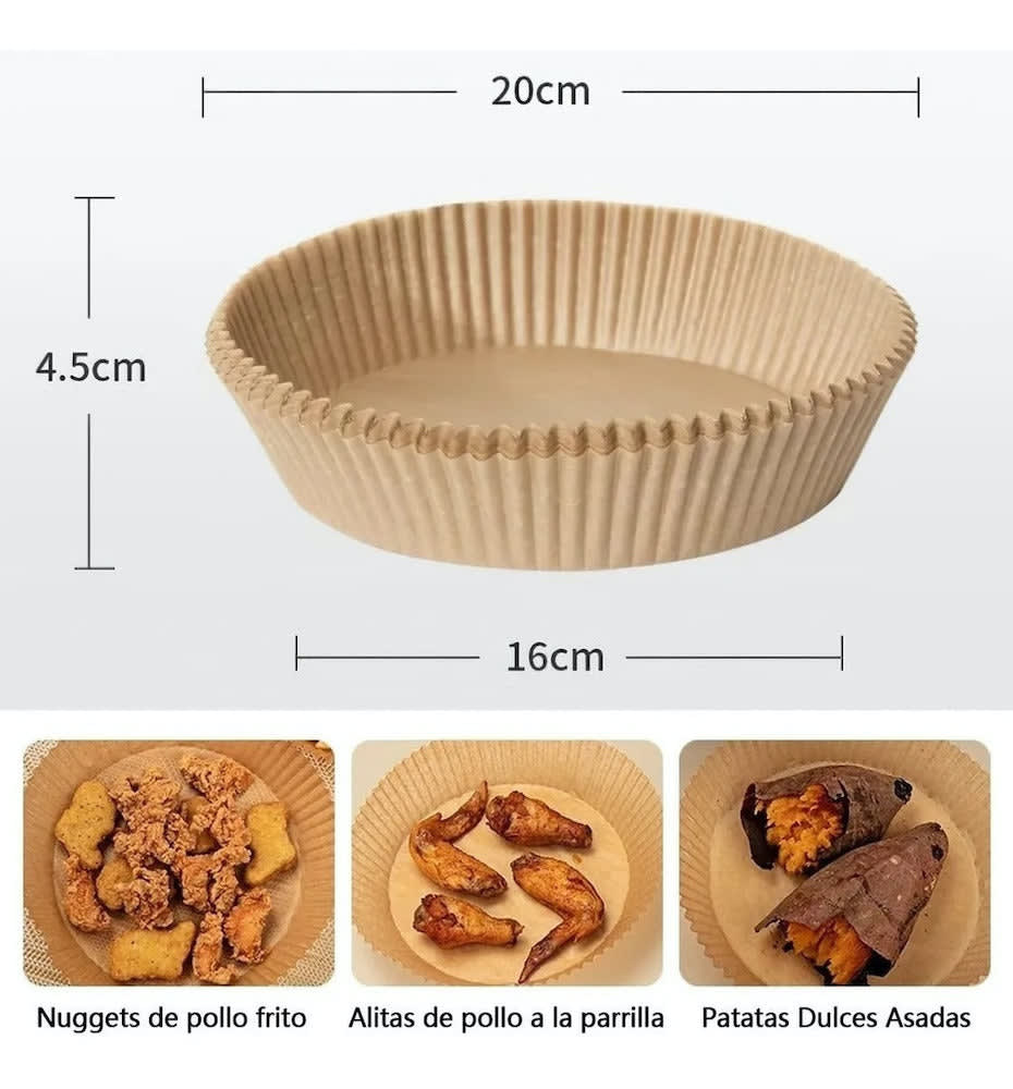 Forro De Papel Desechable Para Horno - freidora De Aire 50 Pzs4