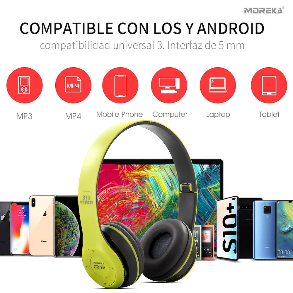 Audifonos Diadema Moreka ST3 Bluetooth4