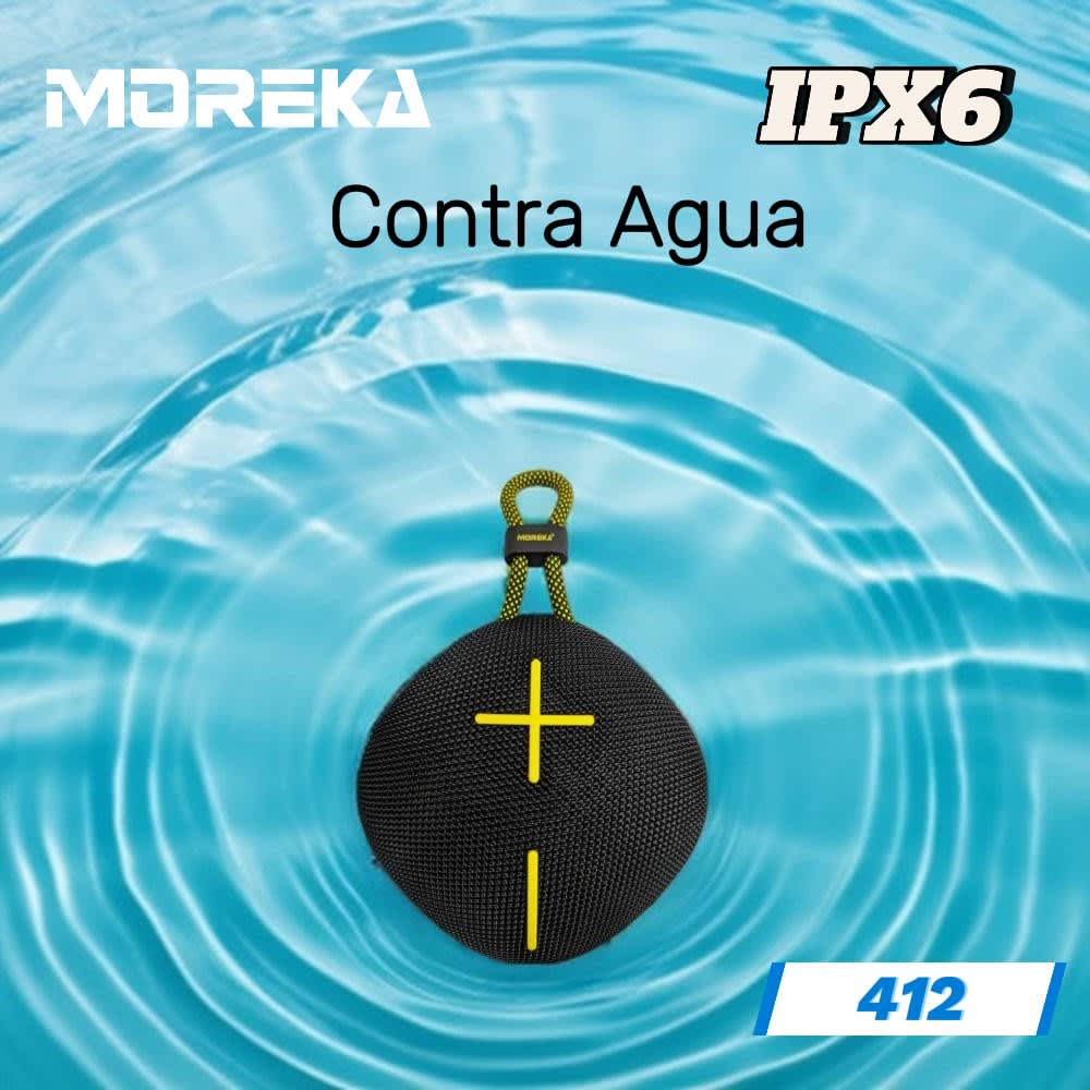Bocina Moreka 412 8W, Bluetooth, TF Card, Radio FM, USB Contra Agua IPX64