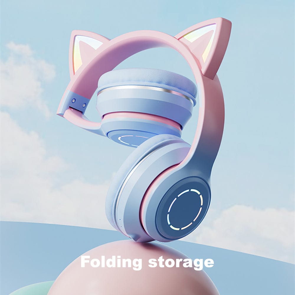 Diadema Gato Bluetooth inalámbrico Baja latencia larga duración RGB ST89M15