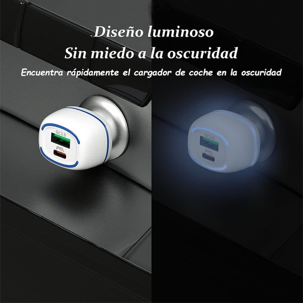 Cargador De Carro Moreka CP010 Plug In 45W puertos USB y C11