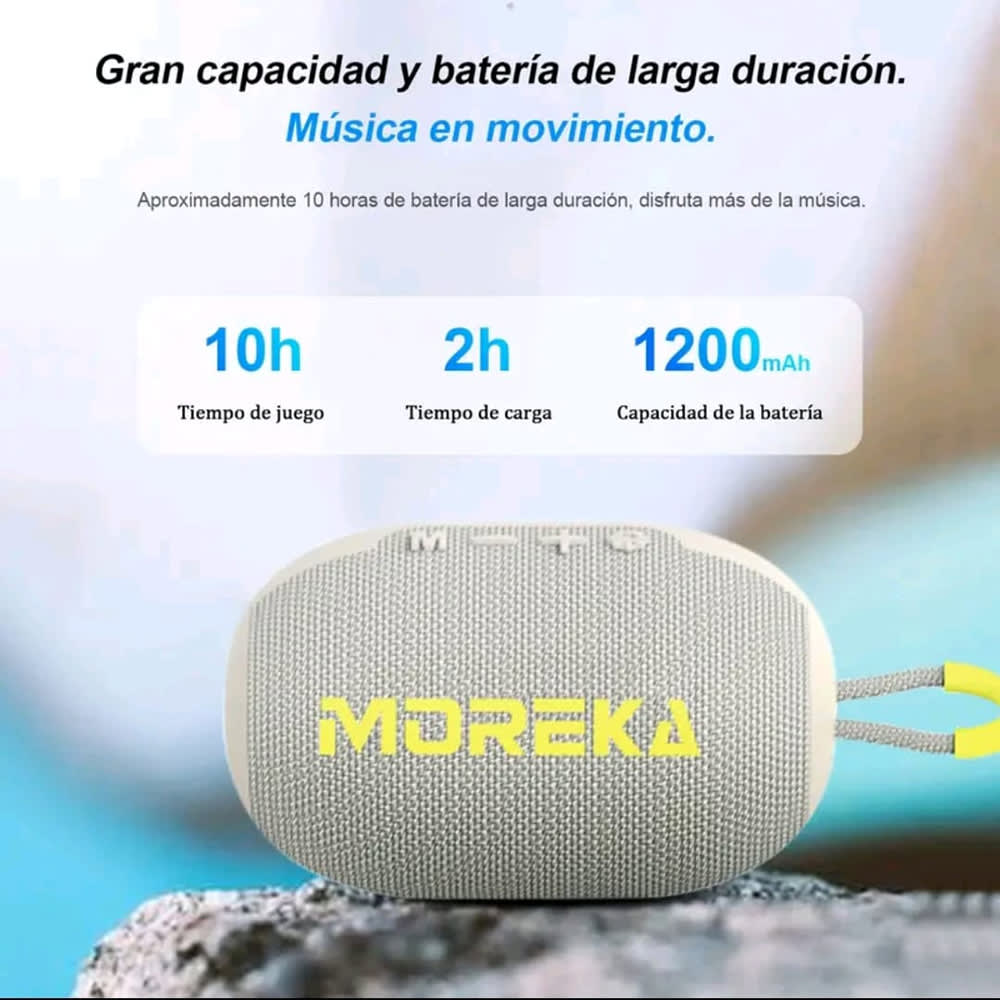 Bocina Moreka 419 5W 1200mAh 3-5 hrs de bateria Bluetooth, Contra Agua IPX53