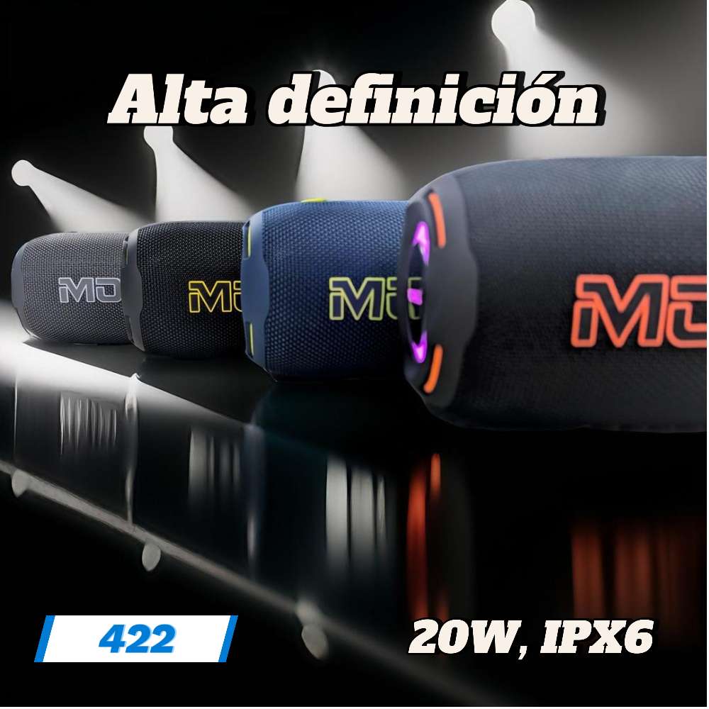 Bocina Moreka 422 20W 3600mAh 5-6 hrs de bateria Bluetooth, Contra Agua IPX63