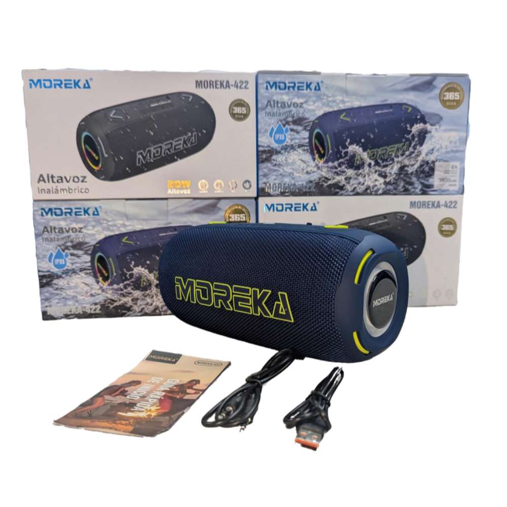 Bocina Moreka 422 20W 3600mAh 5-6 hrs de bateria Bluetooth, Contra Agua IPX66