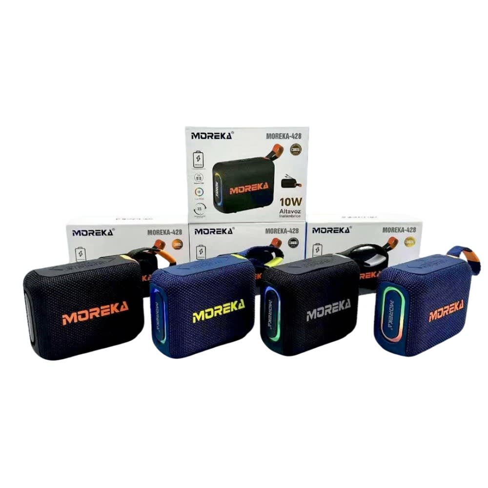 Bocina Power Bank Moreka 428 10W 5000mAh cables tipo IP y C hasta 25 Horas17