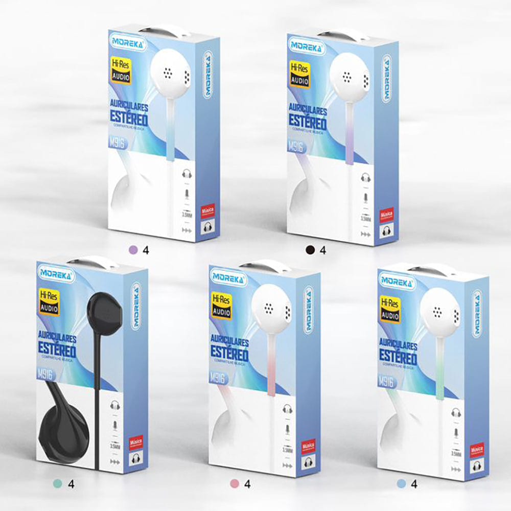Audifonos Moreka M-916, Alámbricos, Manos Libres, 3.5mm5