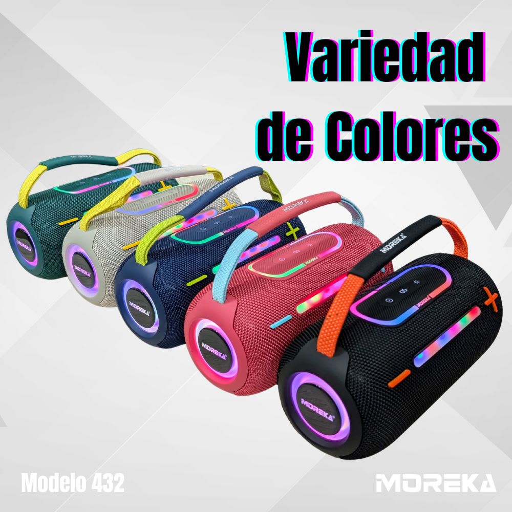 Bocina Moreka 432 25W 3600mAh 4-5 hrs de bateria Bluetooth RGB IPX64