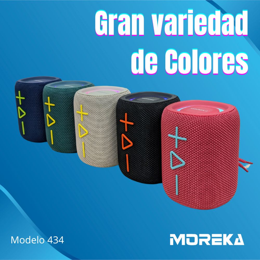 Bocina Moreka 434 10W 1500mAh 3-4 hrs de bateria Bluetooth RGB IPX62