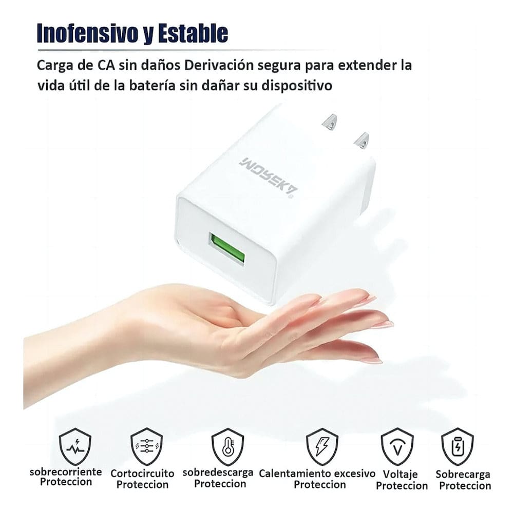 Cargador 2.1A Moreka MR2885 Ligthning 2.1A Cable tipo IP 1M8