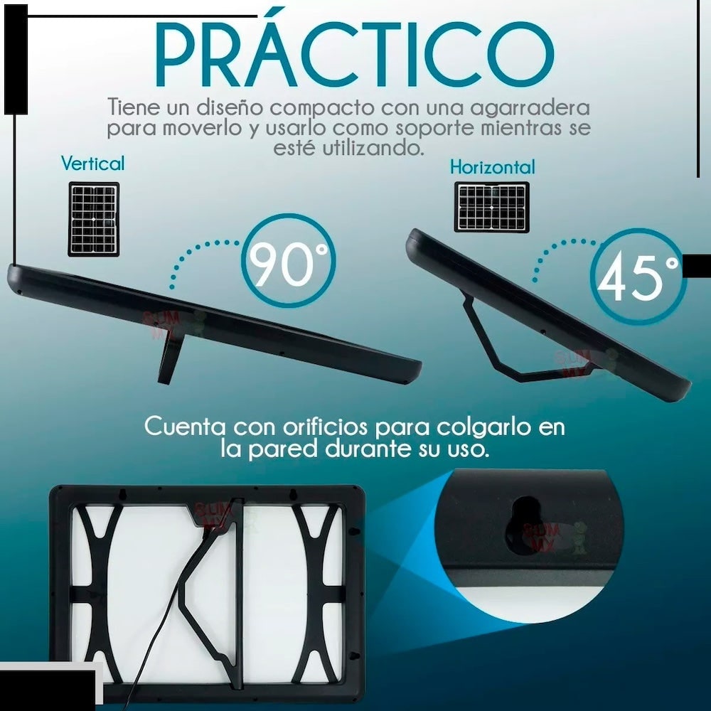 Panel Solar y bateria Moreka MOR-120S 20W 3000 mAh Para Exteriores7