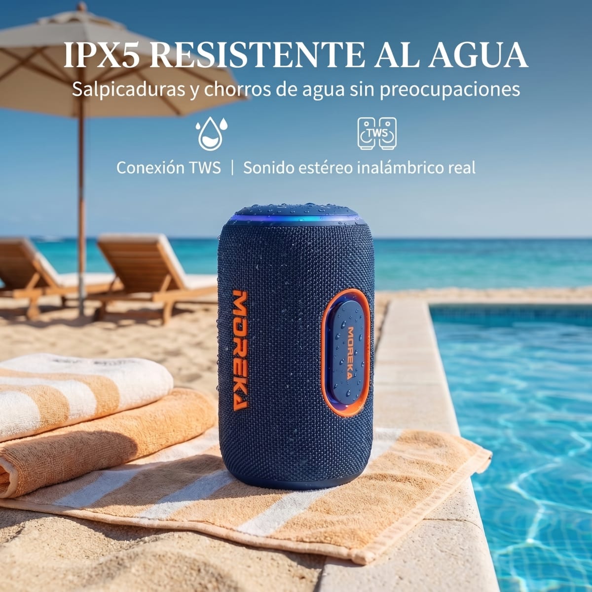 Bocina Moreka-445 Bluetooth 5.4 25W IPX5 TWS 8 Horas7