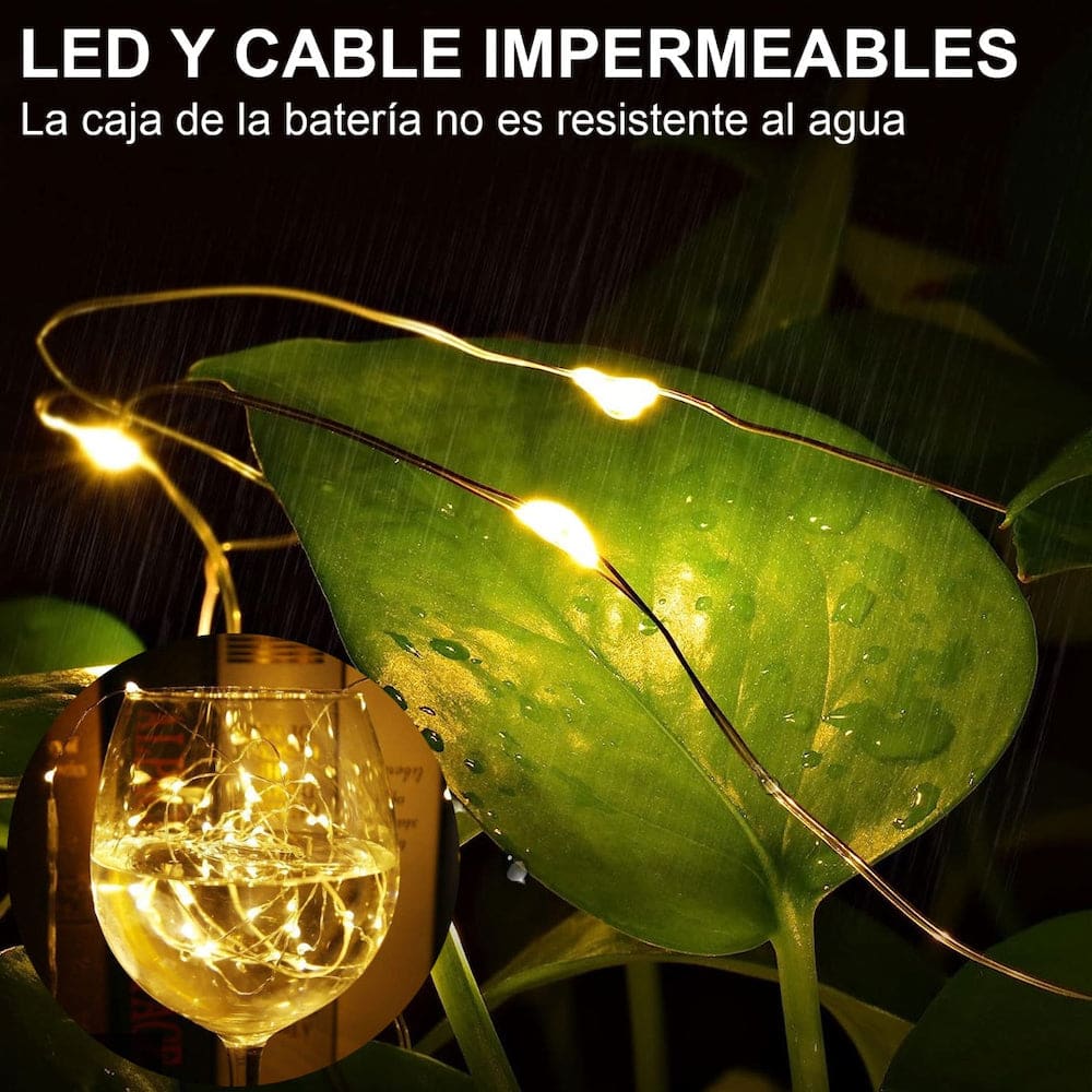 10pcs Guirnalda Luces Hadas 20 Leds 2mts Decorativas Navidad incluye Pilas6