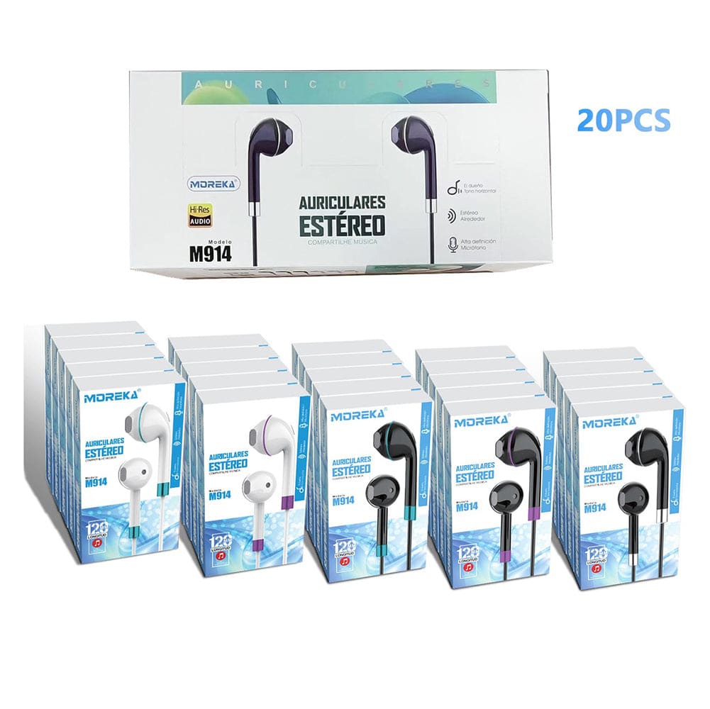 Paquete de 20 Audífonos Alámbrico 3.5 Moreka M-914, Manos Libres5