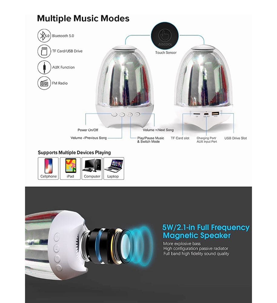 Bocina Moreka S609, Bluetooth, TF Card/Micro SD, Radio FM, USB, Auxiliar, luz led.4