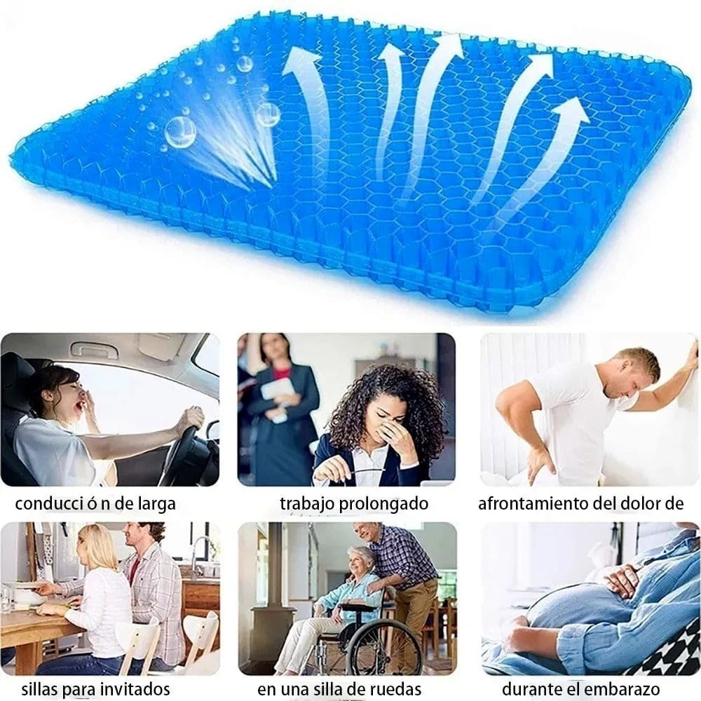 Cojin Gel Silicon Ergonomico Panal Comodo Asiento Auto Silla5