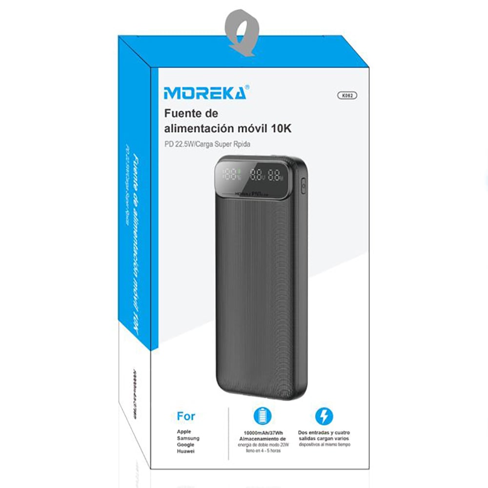 Powerbank Moreka K062 10000 mAh Tipo C IP Carga Rápida 22.5W8
