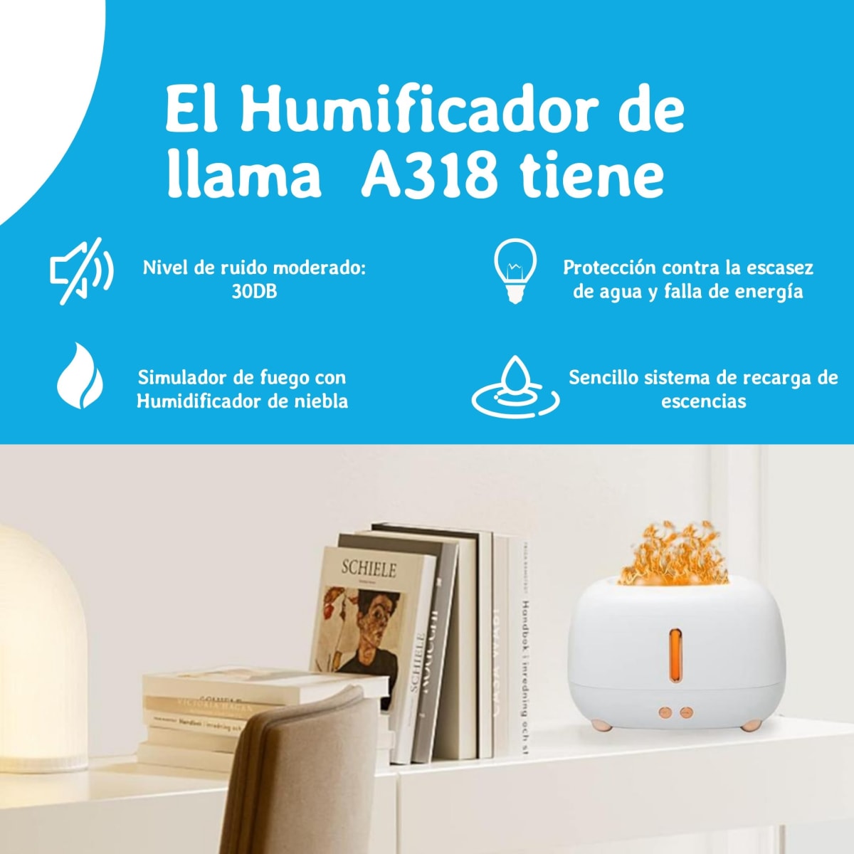 Humificador de llama Portatil A318 Aromaterapia9