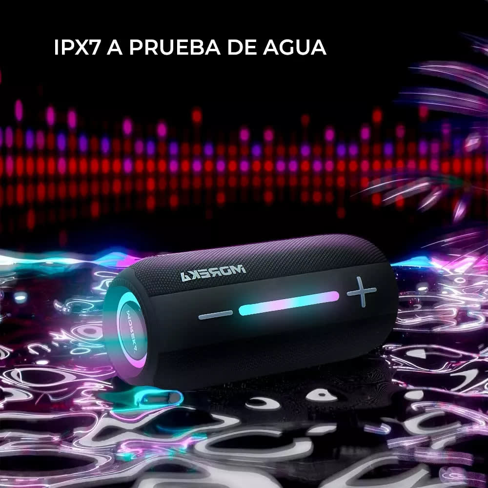 Bocina Bluetooth Moreka 373  Resistente al agua IPX6, Radio FM, USB, Micro SD11