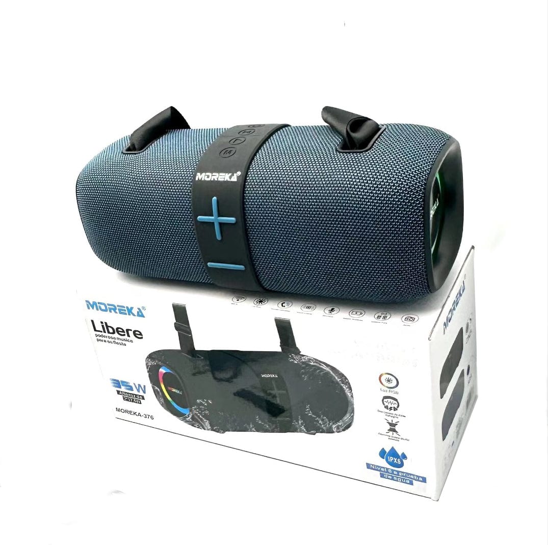 Bocina Bluetooth Moreka 376  Radio FM Resistente al agua 35W6