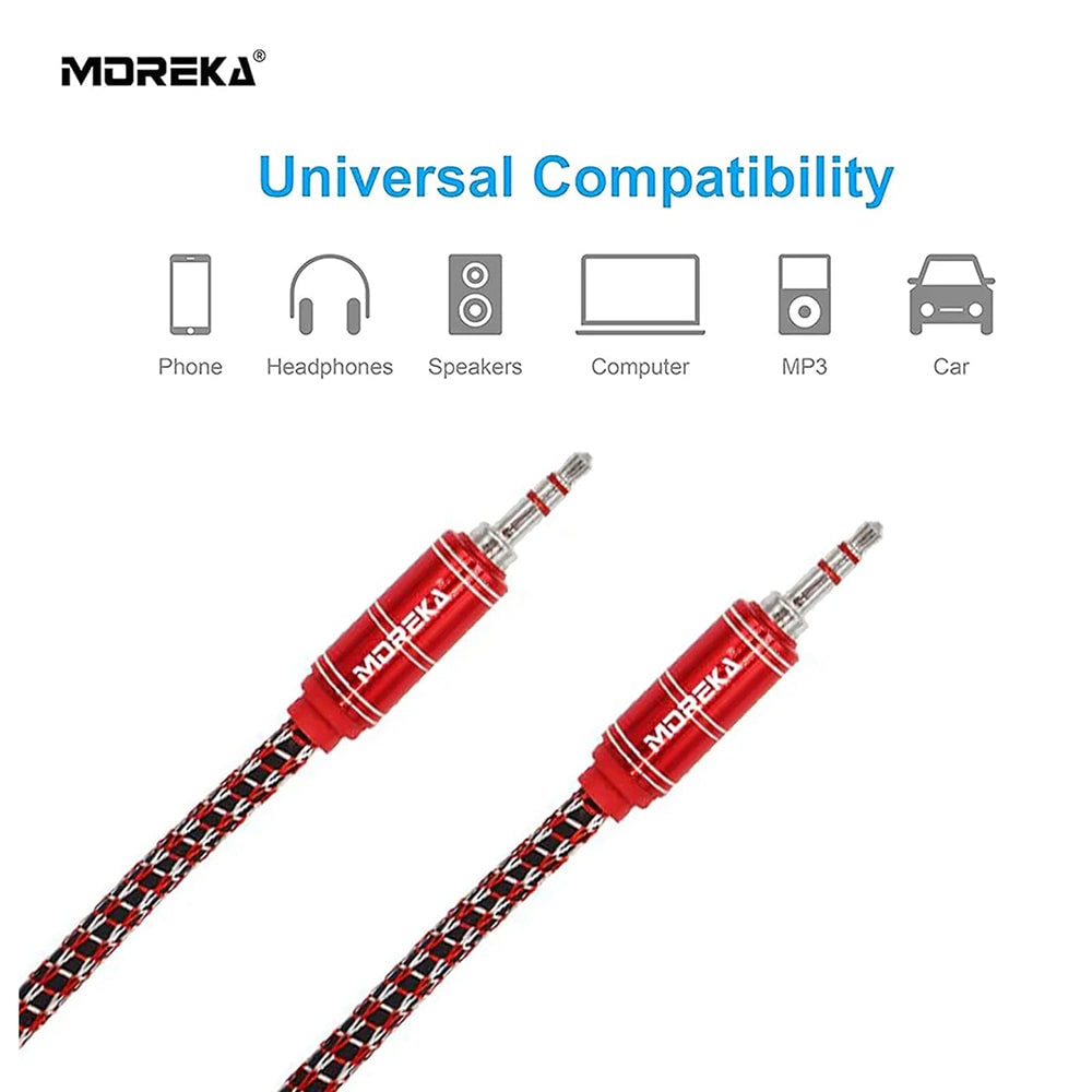 Cable De Audio, Moreka AU-03, Auxiliar 3.5, 1500mm, Reforzado14