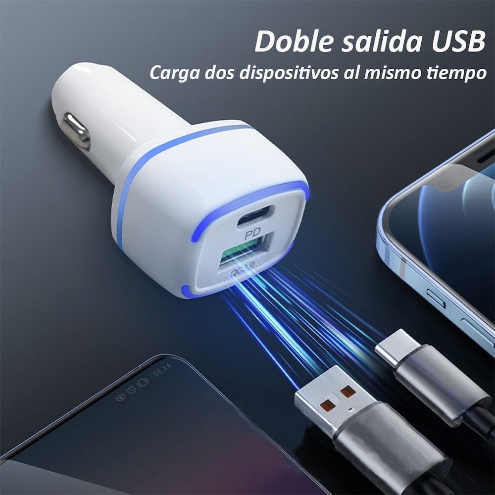 Cargador De Carro Moreka CP010 Plug In 45W puertos USB y C12