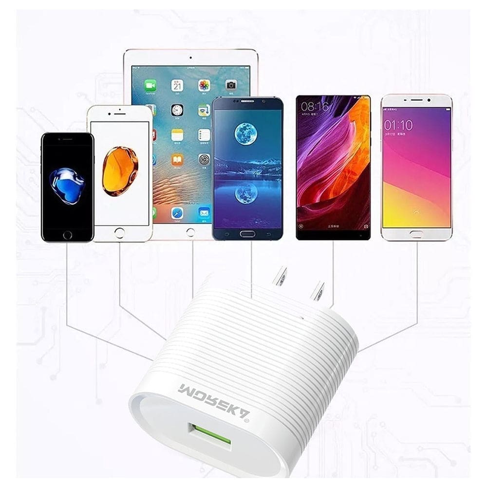 Cargador Moreka MR1245  2.4A  Puerto USB incluye Cable Micro USB 1M6