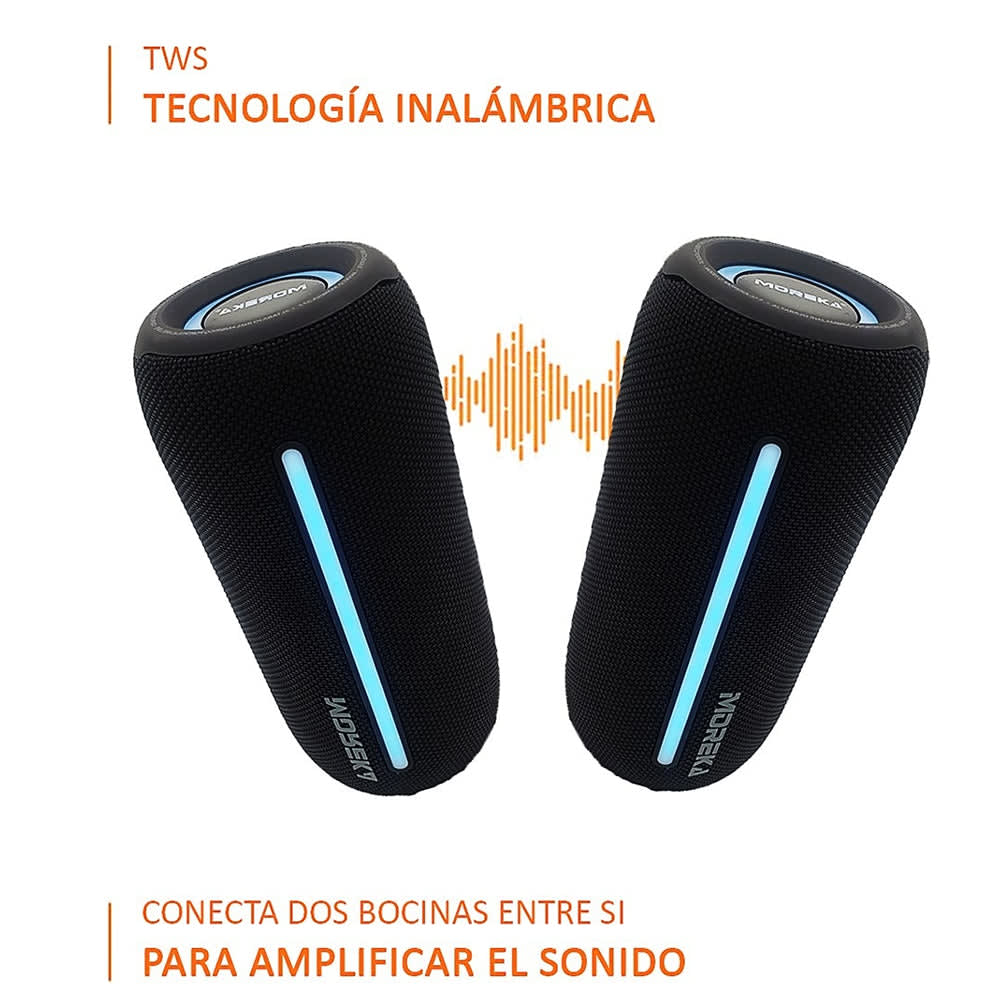 Bocina Bluetooth Moreka 377 20W IPX6, Radio FM, USB, Micro SD16