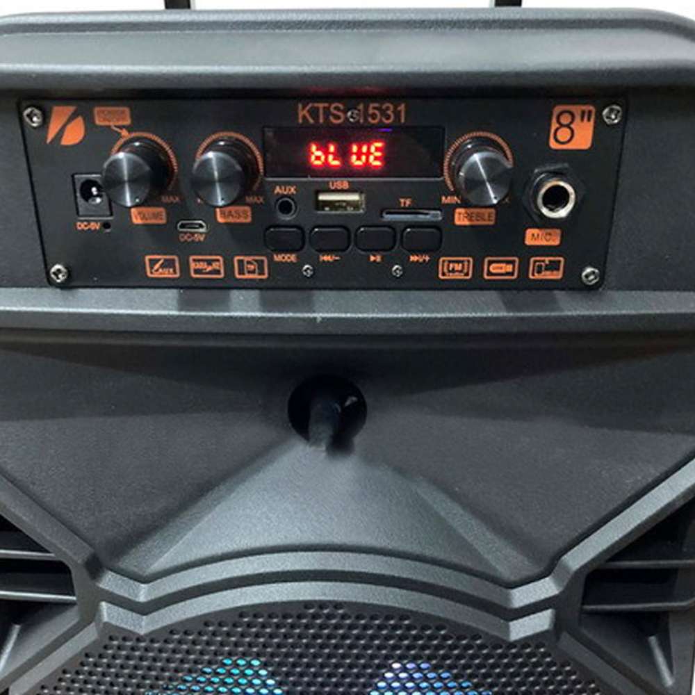 Bocina  KTS-1531, Bluetooth, TF Card, Radio FM, USB MIC. 8