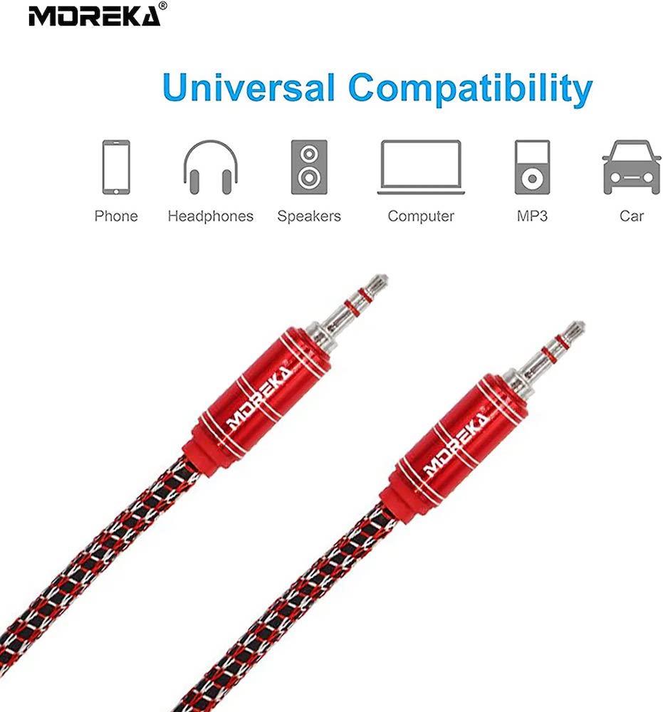 Cable De Audio, Moreka AU-01, Auxiliar 3.5, 1500mm, Reforzado17