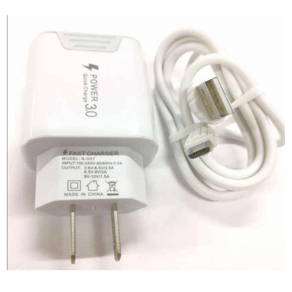 Cargador V8 Oneeka N-D07 QC 3.0A cable 1M5