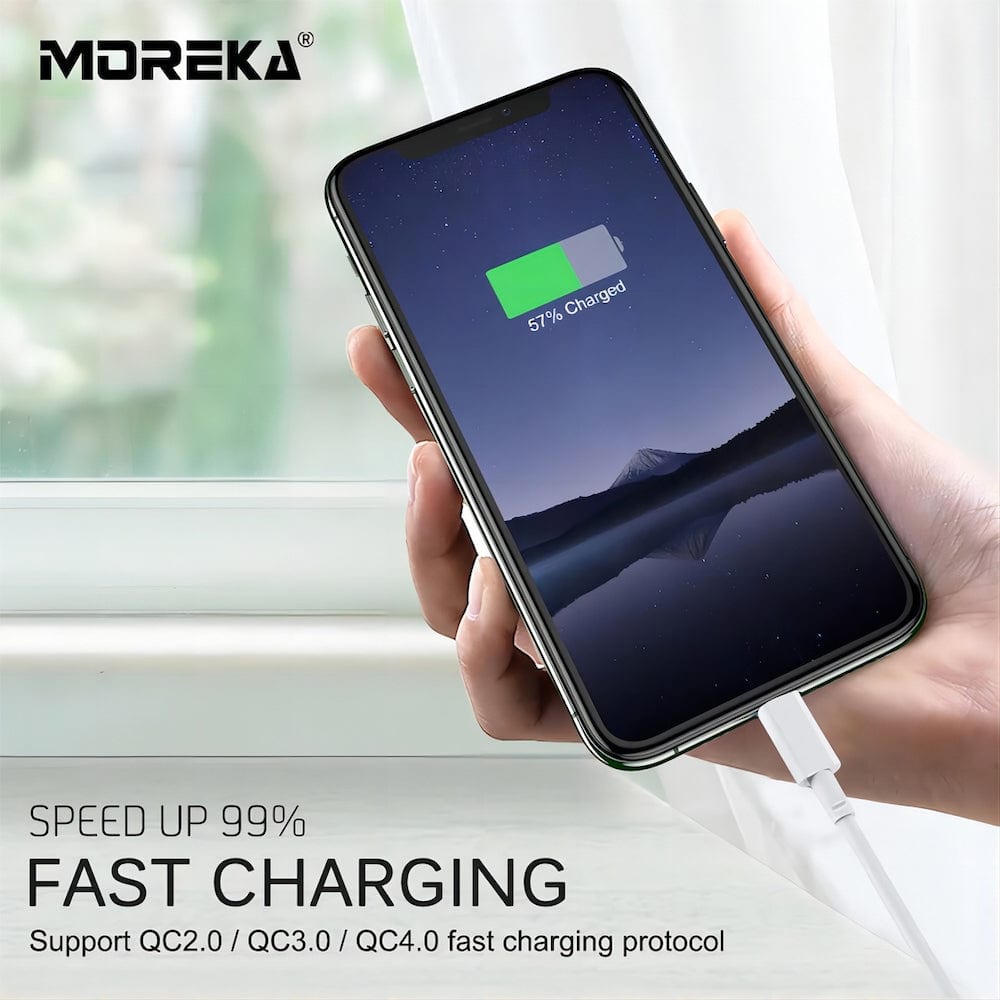 Cargador 2.1A Moreka MR2885 Ligthning 2.1A Cable IP 1M9