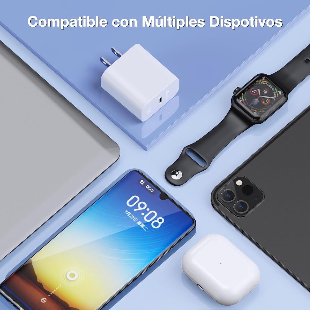 Cargador tipo C RAPIDONE CR1 20W, 3.1A, Cable 1.5M7