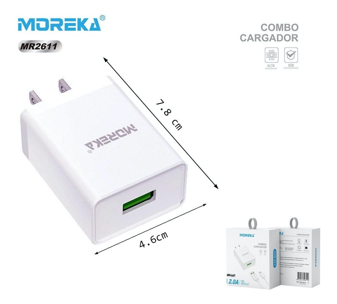 Cargador Moreka MR2611  2.0A Usb Cable Tipo C8