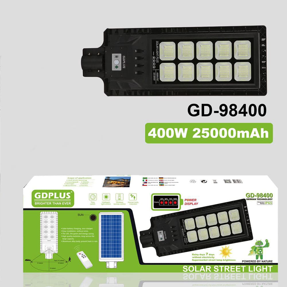 Luminaria Suburbana Alumbrado Publico Solar 400W con Sensor Movimiento GD-9840010
