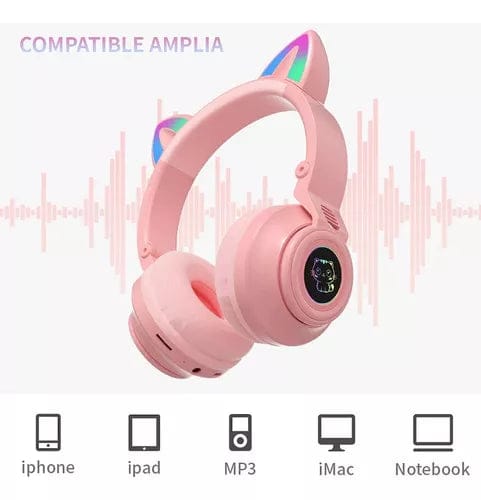 Audífonos Diadema Gato Bluetooth BG-115 Inalámbrico Plegable5