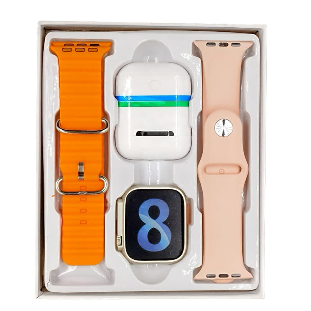 SmartWatch W26 Ultra MAX Serie 8 doble correa y audifonos Bluetooth10