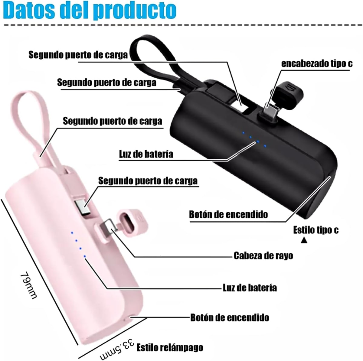 Powerbank Moreka K058  5000 mAh Tipo C  IP8