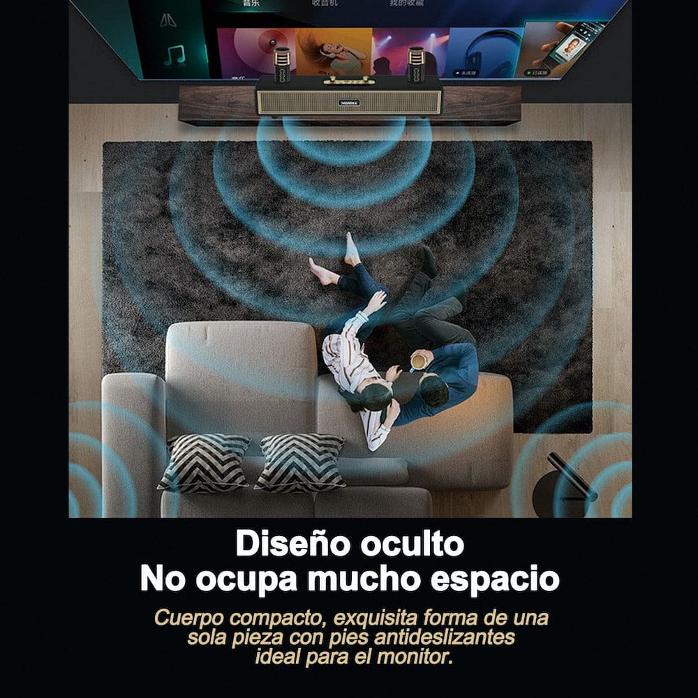 Bocina Karaoke Bluetooth FM dual microfonos retro Moreka 38214