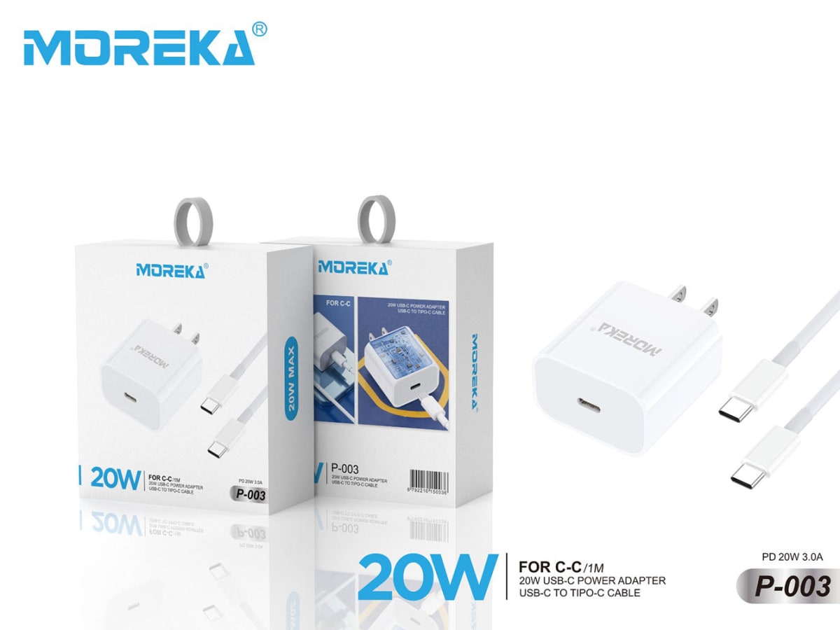 Cargador MOREKA P-003 20W, 3.1A Incluye tipo Cable C - C5