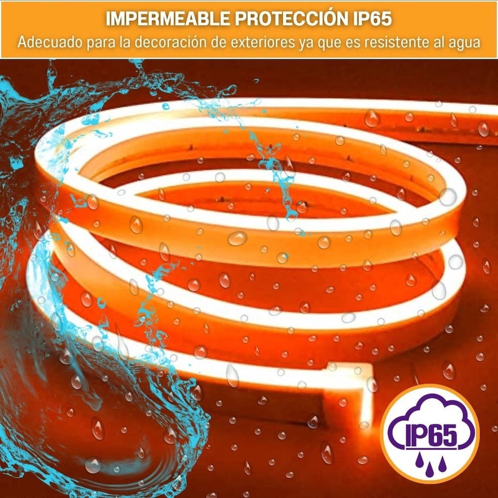 Tira Luz led NEÓN Ip65 Flexible Unicolor De 5m M13-00513