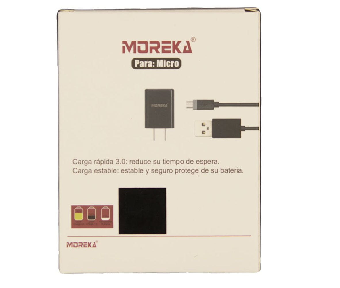 Cargador Micro USB, Moreka 18w, 3.0A cable tipo V85