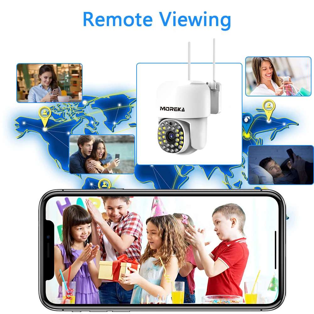 Cámara IP 360° Wifi 2mp Visión Nocturna 1080p Contra Agua IP66 Jk-0025