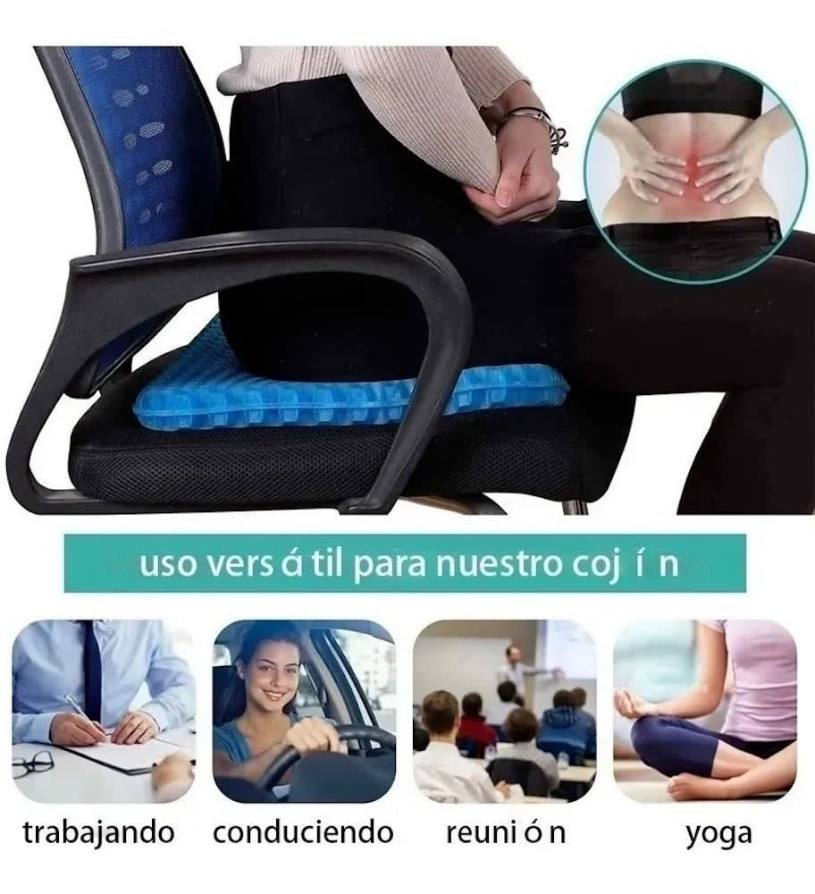 Cojin Gel Silicon Ergonomico Panal Comodo Asiento Auto Silla6