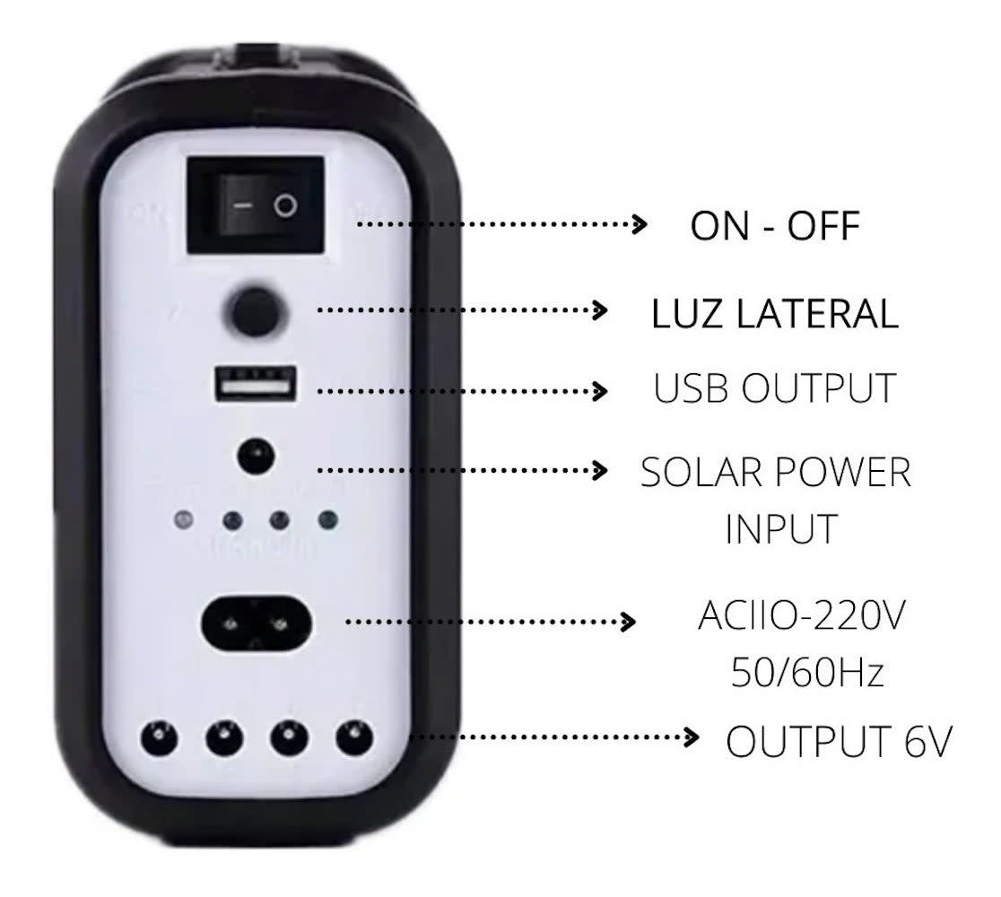Mini Sistema Solar 3 Focos Linterna Power Bank MOR-80175