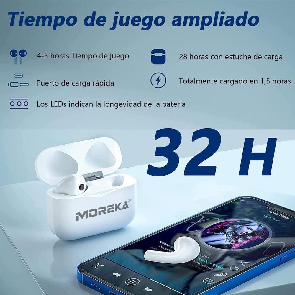 Audífonos Bluetooth Moreka E297 con supresor de ruido5