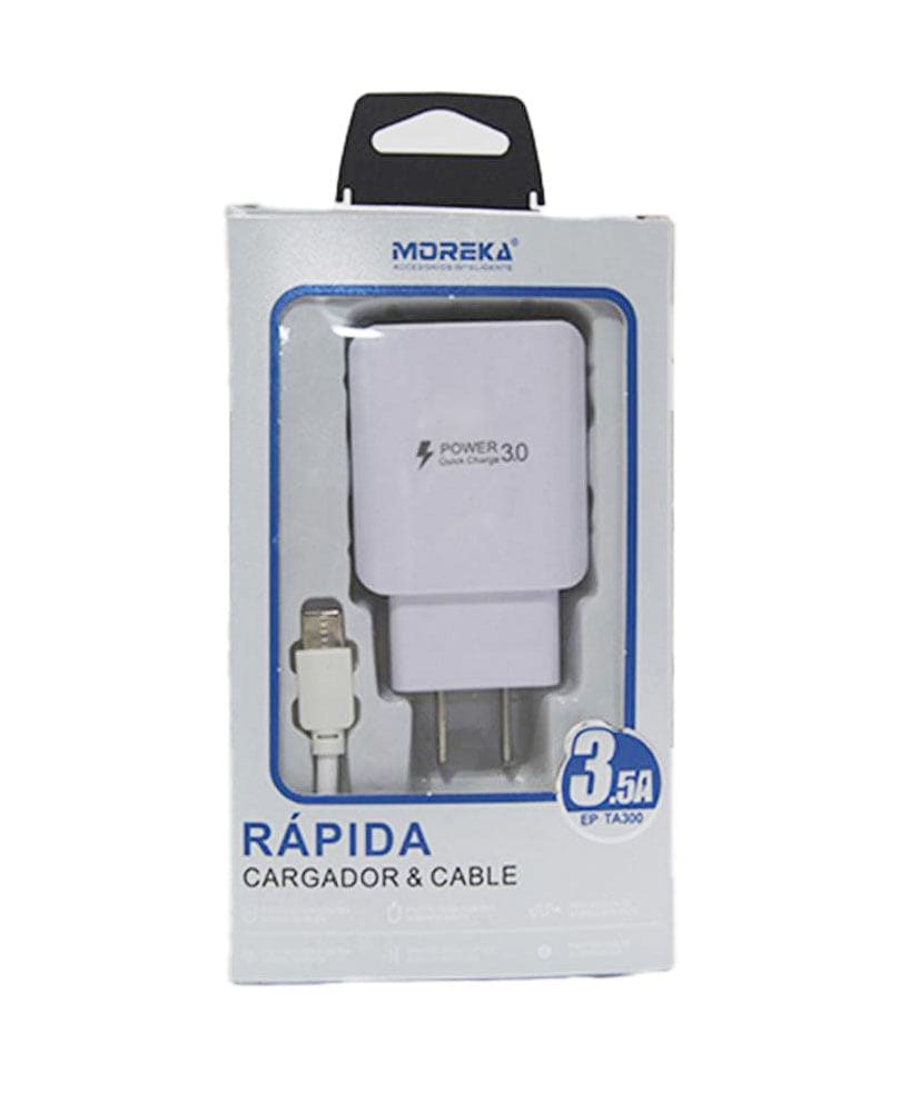 Cargador Moreka EP-TA300,  3.5 A, Cable Tipo C.5