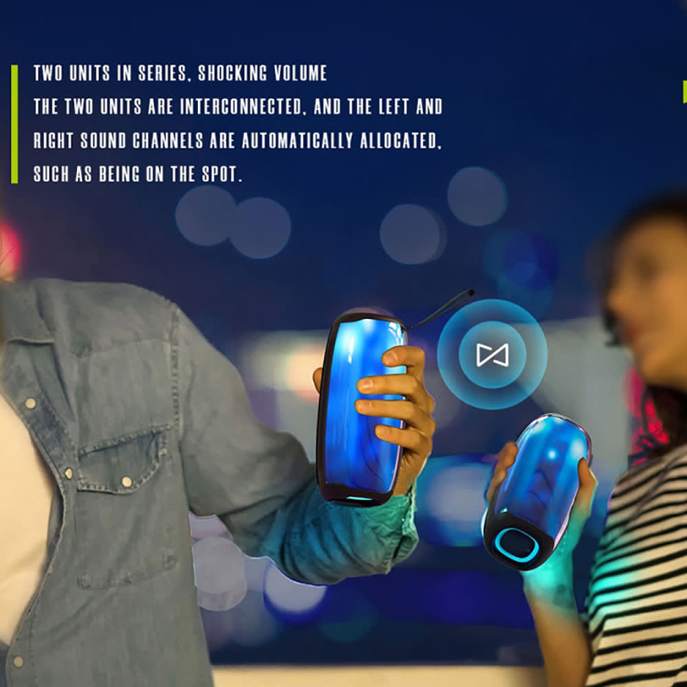 Bocina Bluetooth Moreka 384 RGB Radio FM Resistente al agua IPX6 16W6