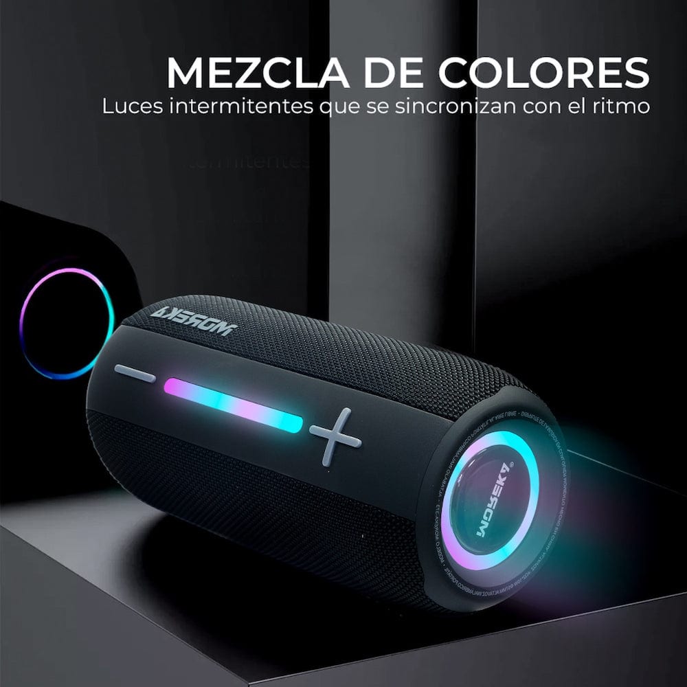 Bocina Bluetooth Moreka 373  Resistente al agua IPX6, Radio FM, USB, Micro SD12