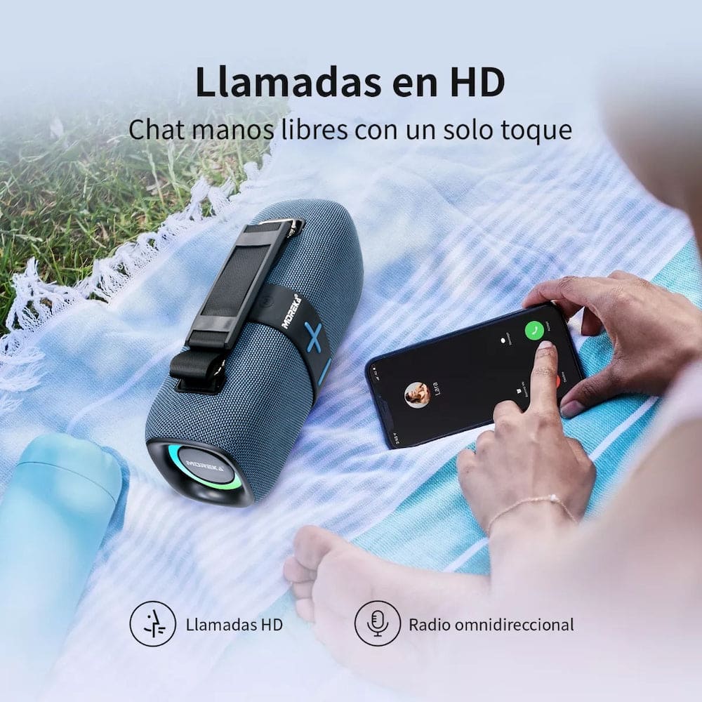 Bocina Bluetooth Moreka 376 Radio FM Resistente al agua 35W7