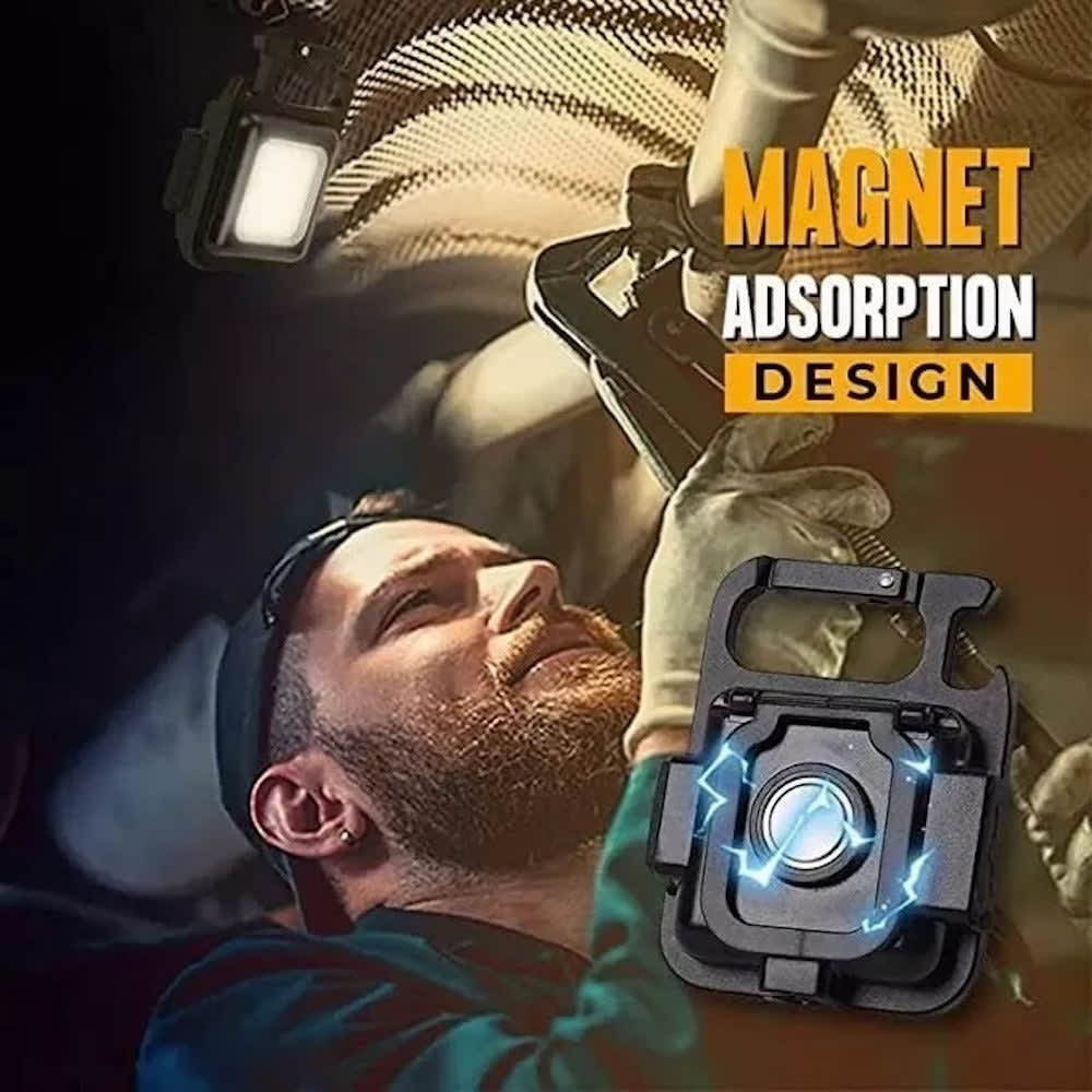 Lampara Mini 800 Lumens Iman Usb Tipo C Llavero Destapador Moreka LJ-0588